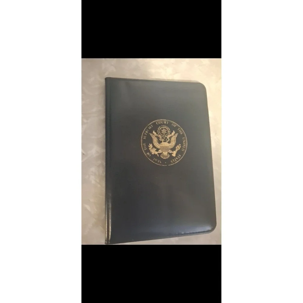 Supreme Court Black Leather Business Portfolio with Zipper–Padfolio